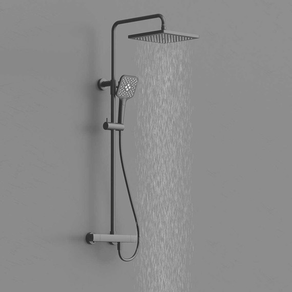 Душевая стойка с термостатом Vincea Next VSFS-1N0TMB, черный матовый - фото 2