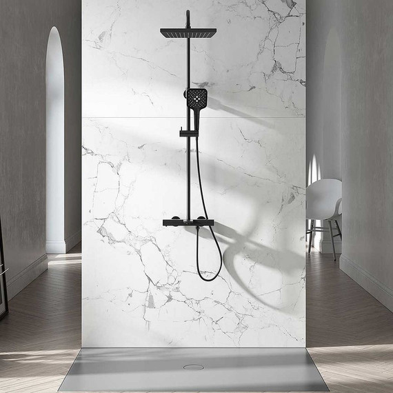 Душевая стойка с термостатом Vincea Next VSFS-1N1TMB, черный матовый - фото 2