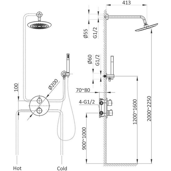 Душевая система для душа с термостатом Vincea VSFW-101TCH - фото 7