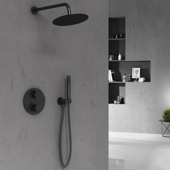 Душевая система для душа с термостатом Vincea VSFW-101TMB, черный матовый - фото 2