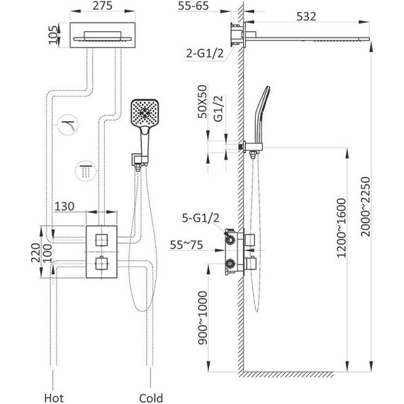 Душевая система для душа с термостатом Vincea VSFW-103TCH - фото 7