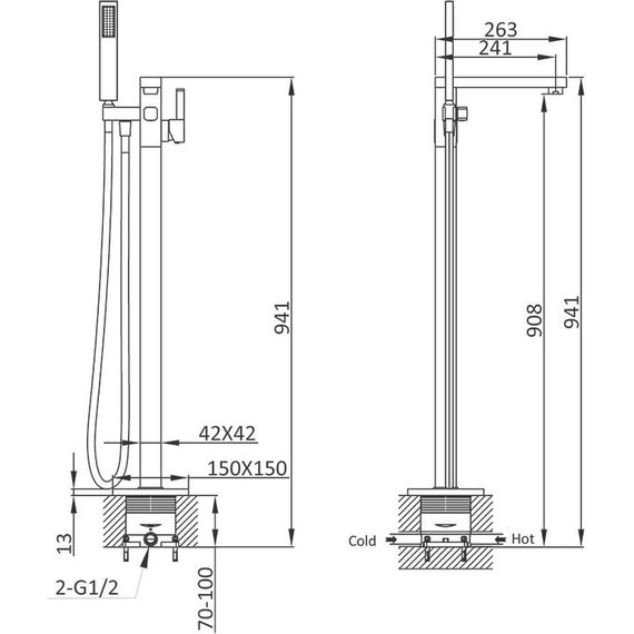 Смеситель для ванны Vincea VTF-101CH - фото 6