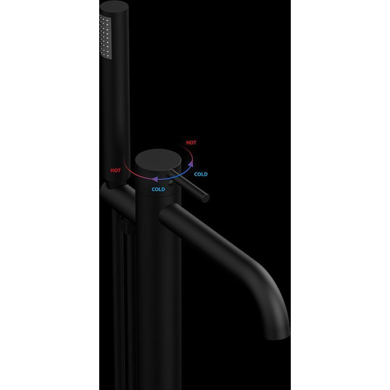 Смеситель для ванны Vincea Desire VTF-1DMB, черный матовый - фото, картинка 4 Смеситель для ванны Vincea Desire VTF-1DMB, черный матовый - фото 4