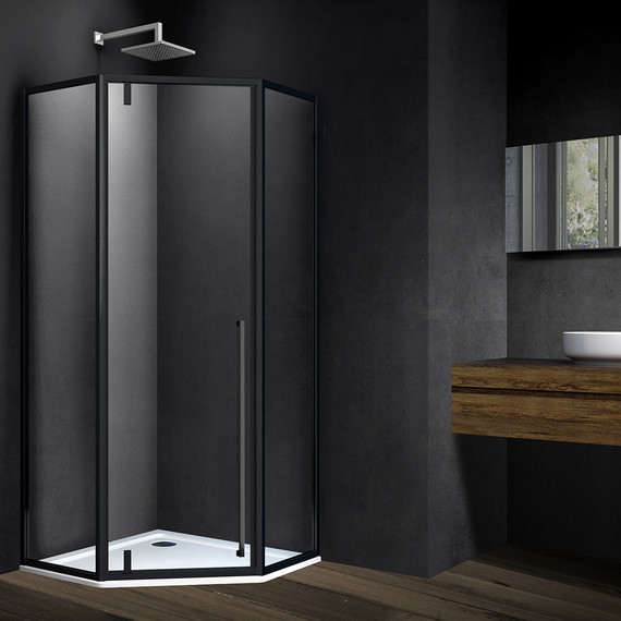 Душевое ограждение Vincea Penta 90x90 см VSP-3P900CLB, черный/прозрачное - фото 