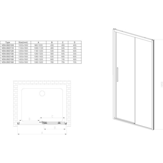 Душевая дверь Vincea Soft 110 см VDS-3SO110CL, хром/прозрачное - фото 4