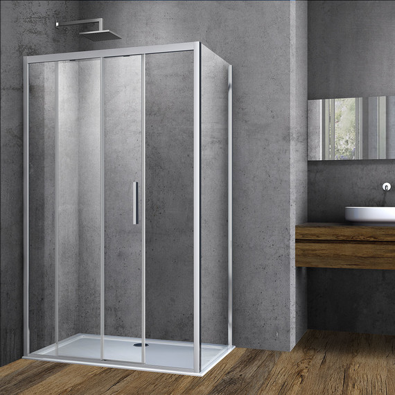 Душевое ограждение Vincea Soft 140х100 см VSR-3SO1014CL, хром/прозрачное - фото 