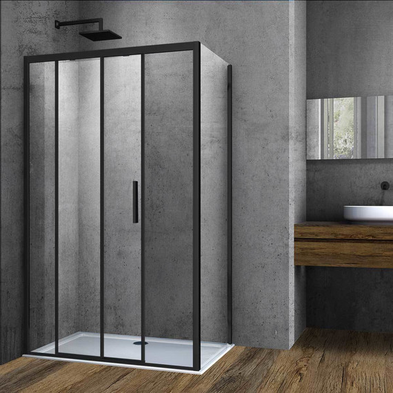 Душевое ограждение Vincea Soft 120х90 см VSR-3SO9012CLB, черный/прозрачное - фото 