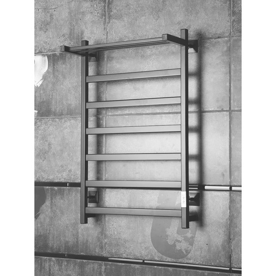 Полотенцесушитель электрический Тругор Пэк сп 20 ВГП с полкой П7 500х800 мм, чёрный (возможность скрытого подключения) 00-00043119 - фото, картинка 2 Полотенцесушитель электрический Тругор Пэк сп 20 ВГП с полкой П7 500х800 мм, чёрный (возможность скрытого подключения) 00-00043119 - фото 2