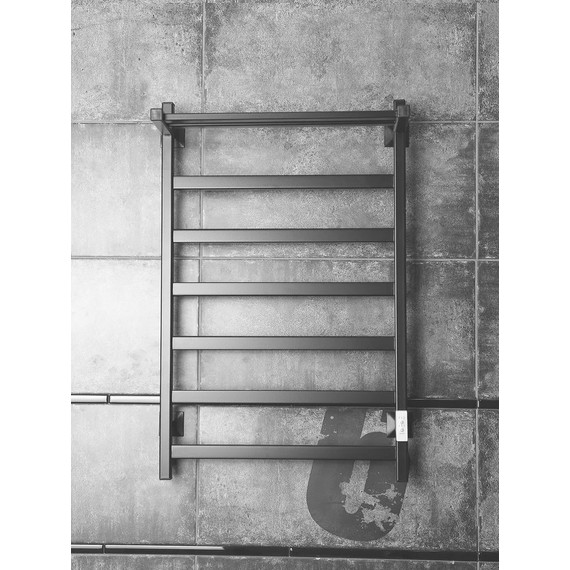 Полотенцесушитель электрический Тругор Пэк сп 20 ВГП с полкой П7 500х800 мм, чёрный (возможность скрытого подключения) 00-00043119 - фото, картинка 3 Полотенцесушитель электрический Тругор Пэк сп 20 ВГП с полкой П7 500х800 мм, чёрный (возможность скрытого подключения) 00-00043119 - фото 3