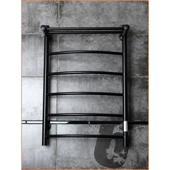 Полотенцесушитель электрический Тругор Пэк сп 5 ВГП с полкой П6 500х800 мм, чёрный (возможность скрытого подключения) 00-00042758 - фото, картинка 3 Полотенцесушитель электрический Тругор Пэк сп 5 ВГП с полкой П6 500х800 мм, чёрный (возможность скрытого подключения) 00-00042758 - фото 3