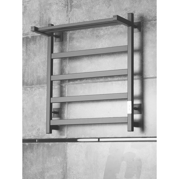 Полотенцесушитель электрический Тругор Пэк сп 20 ВГП с полкой П5 500х600 мм, чёрный (возможность скрытого подключения) 00-00043118 - фото 3