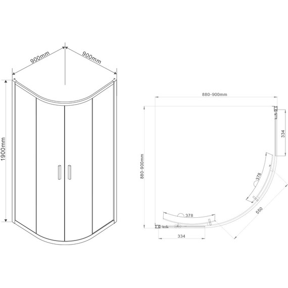 Душевое ограждение Vincea Garda 90x90 см VSQ-1G900CH, хром/шиншилла - фото 7