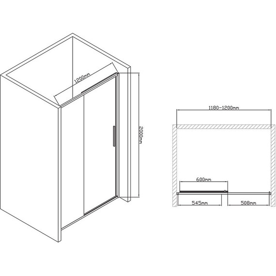 Душевая дверь Vincea Slim-U 120 см VDS-2SU120CLB, черный/прозрачное - фото 7