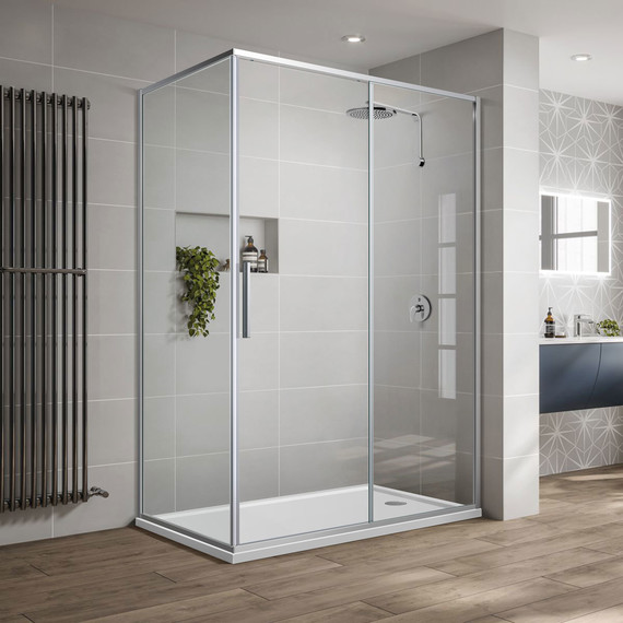 Душевое ограждение Vincea Slim-U 120x90 см VSR-2SU9012CL, хром/прозрачное - фото 
