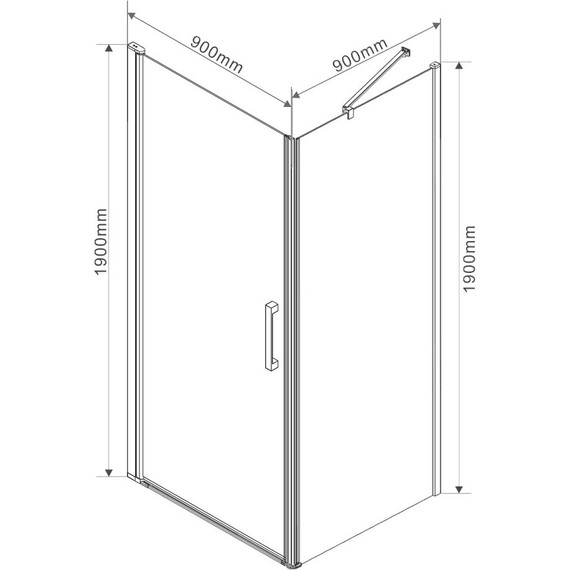 Душевое ограждение Vincea Orta 90x90 см VSR-1O9090CL, хром/прозрачное - фото 5