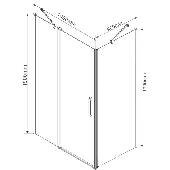 Душевое ограждение Vincea Orta 100x90 см VSR-1O9010CL, хром/прозрачное - фото 3