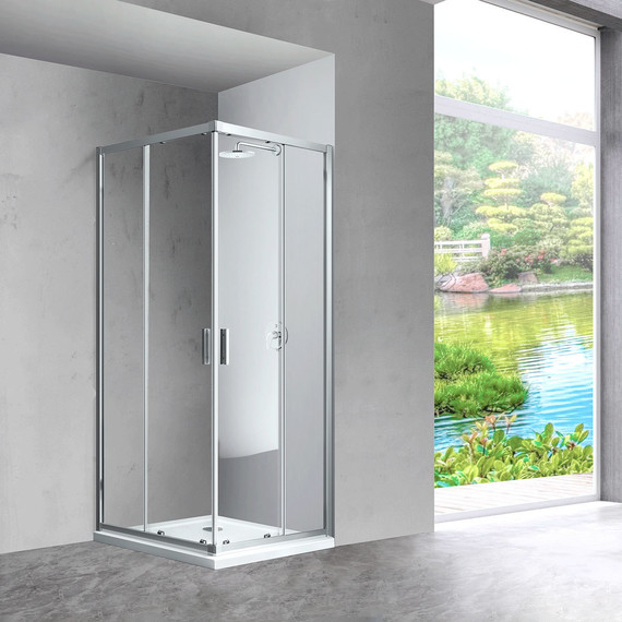Душевое ограждение Vincea Scala 80x80 см VSS-2SC800CL, хром/прозрачное - фото 