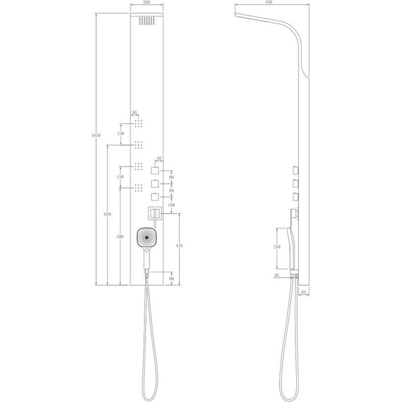 Гидромассажная панель Taliente ТА-G-A01Bb, черный матовый - фото 2