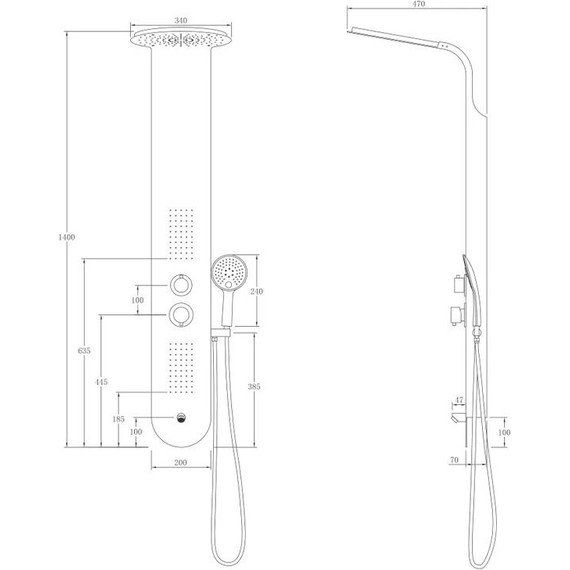 Гидромассажная панель Taliente ТА-G-A03Bb+s, черный матовый - фото 2