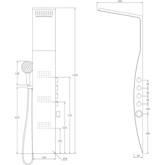 Гидромассажная панель Taliente ТА-G-A04Bb, черный матовый - фото 2