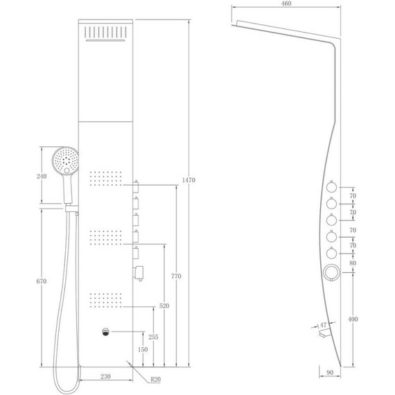 Гидромассажная панель Taliente ТА-G-A04Wcr+s, белый/хром - фото 2