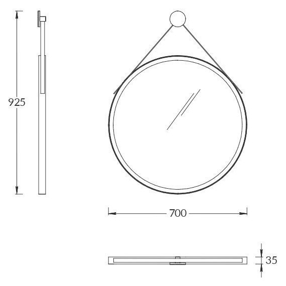 Зеркало Kerama Marazzi Cono 70 см CO.mi.70\BLK, черный матовый - фото 7
