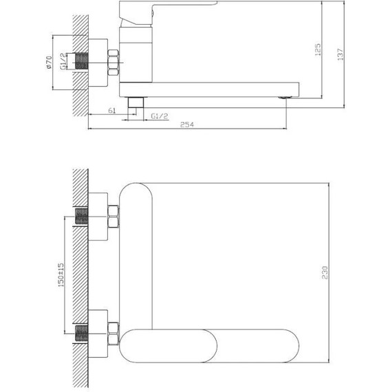 Смеситель для ванны Haiba HB61590 - фото 2
