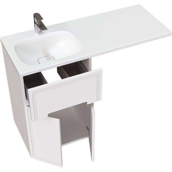 Тумба напольная с раковиной-столешницей Taliente Olejo 120 см L TA-MBO-60NR-blanco, белый глянец - фото 3