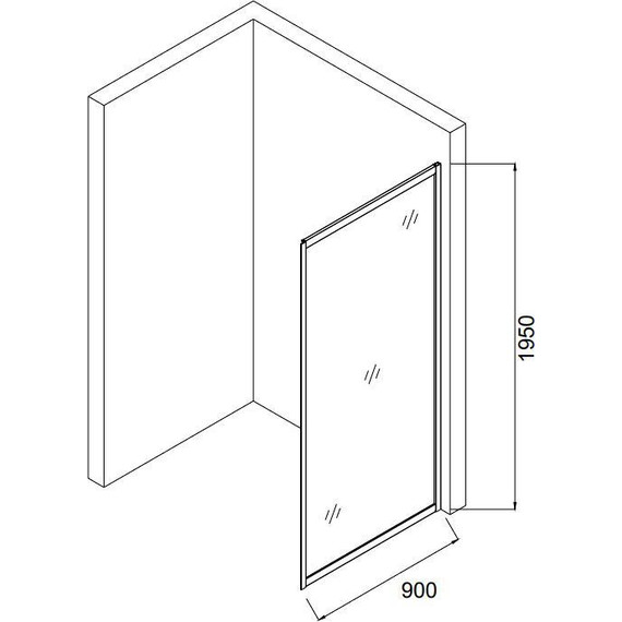 Боковая стенка Taliente 90x195 см TA-09-1CB, черный/прозрачное - фото 2