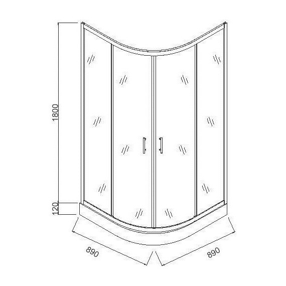 Душевое ограждение Taliente 90x90 см TA-09091CB, черный/прозрачное - фото 2