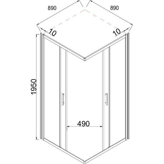 Душевое ограждение Taliente 90x90 см TA-09092-1MP, хром/матовое - фото 2