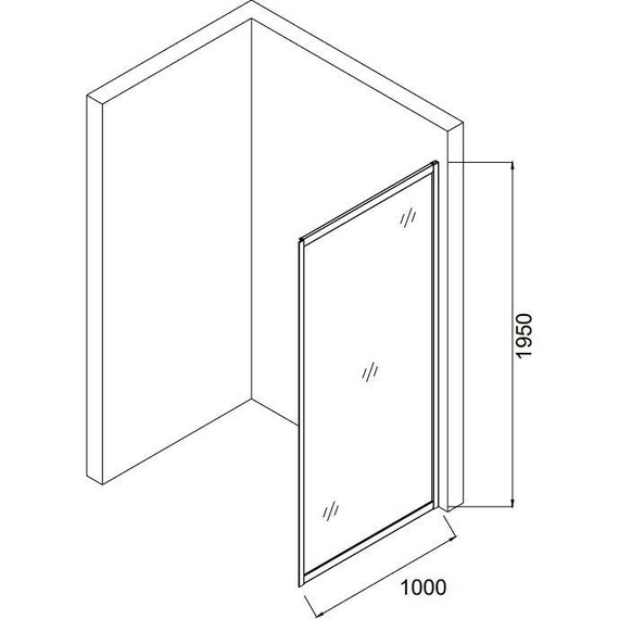 Боковая стенка Taliente 100x195 см TA-10-1CP, хром/прозрачное - фото 2