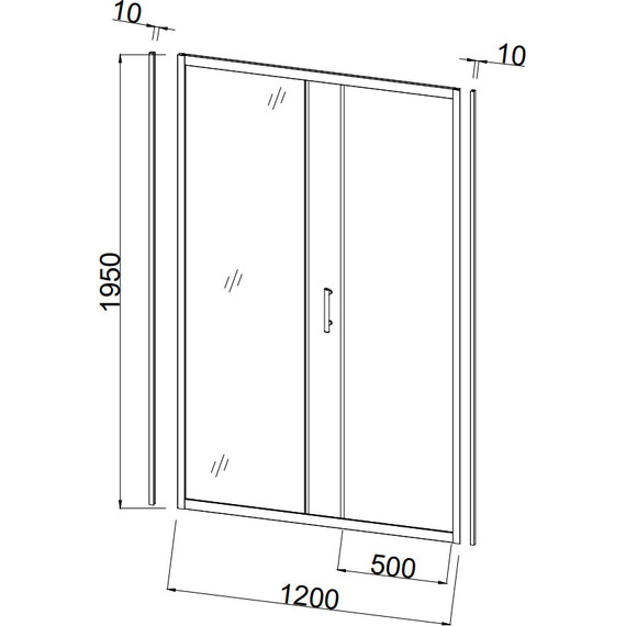 Душевая дверь Taliente 120x195 см TA-120-1CP, хром/прозрачное - фото 2