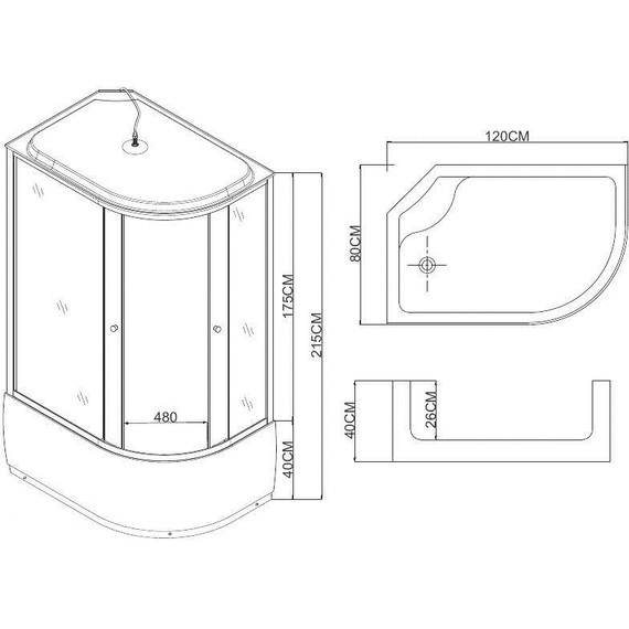 Душевая кабина Taliente 120x80 см TA-12080ML, хром/матовое - фото 4