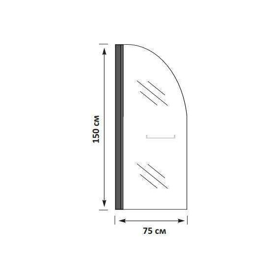 Шторка для ванны Taliente 75 см TA-7515CP, хром/прозрачное - фото 4