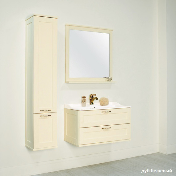 Тумба подвесная с раковиной Акватон Леон 80 см 1A1863K0LBPR0, дуб бежевый - фото 5