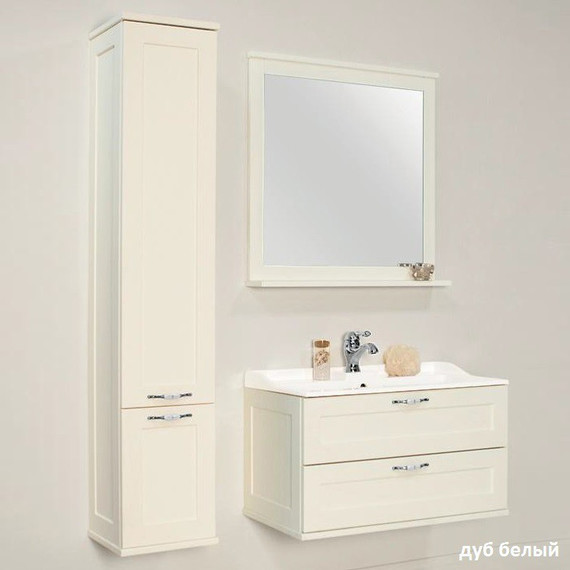 Тумба подвесная с раковиной Акватон Леон 80 см 1A1863K0LBPR0, дуб бежевый - фото 6