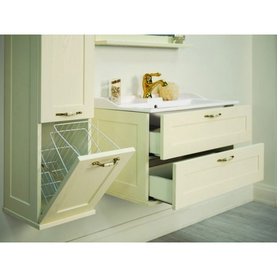 Тумба подвесная с раковиной Акватон Леон 80 см 1A1863K0LBPR0, дуб бежевый - фото 7