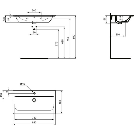 Тумба подвесная с раковиной Ideal Standard Connect Air 80 см R0474NE, дерево/черный матовый - фото, картинка 11 Тумба подвесная с раковиной Ideal Standard Connect Air 80 см R0474NE, дерево/черный матовый - фото 11