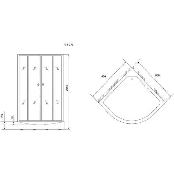Душевое кабина Grossman Classic 90x90 см GR171, хром/матовое - фото 6