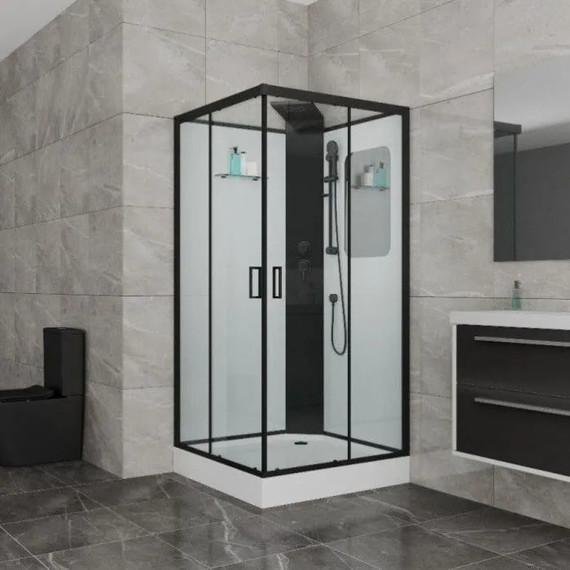 Душевое кабина Grossman Elegans 100x100 см GR250Q, чёрный/прозрачное - фото, картинка 2 Душевое кабина Grossman Elegans 100x100 см GR250Q, чёрный/прозрачное - фото 2