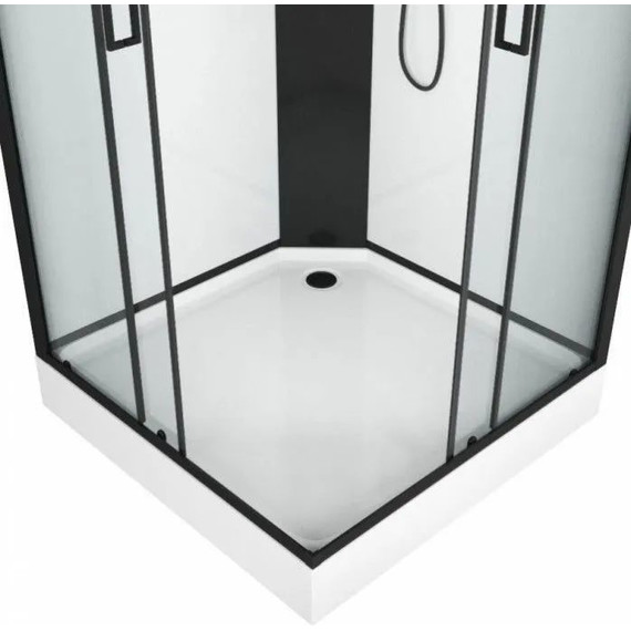 Душевое кабина Grossman Elegans 100x100 см GR250Q, чёрный/прозрачное - фото, картинка 3 Душевое кабина Grossman Elegans 100x100 см GR250Q, чёрный/прозрачное - фото 3