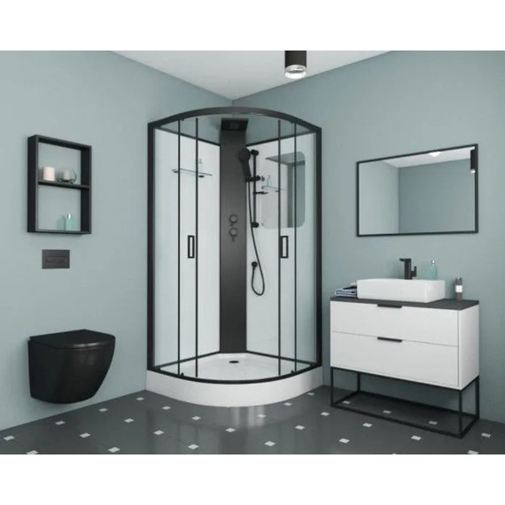 Душевое кабина Grossman Elegans 90x90 см GR251, чёрный/прозрачное - фото 2