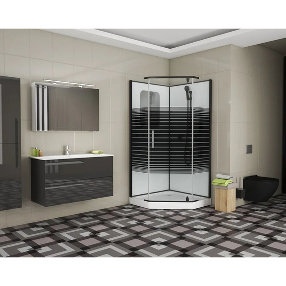 Душевое кабина Grossman Classic 100x100 см GR270D, чёрный/узор - фото 2