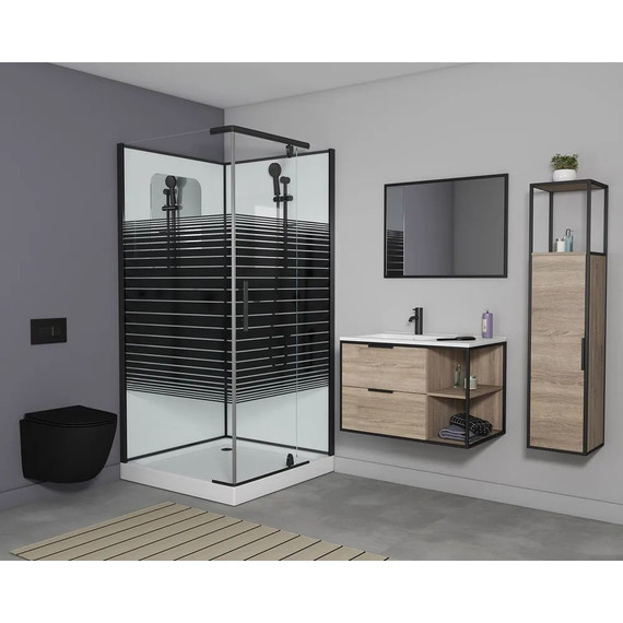 Душевое кабина Grossman Classic 100x100 см GR270QL, чёрный/узор - фото 2