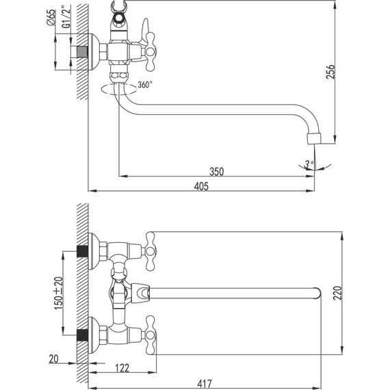 Смеситель для ванны Lemark Standart LM2151C - фото 2