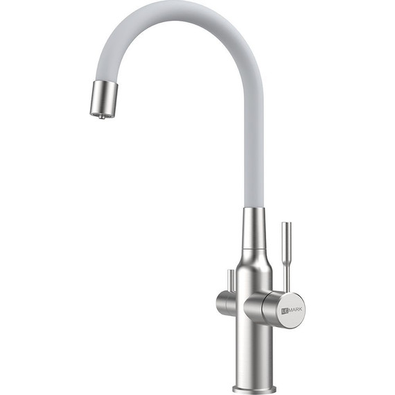 Смеситель для кухни Lemark Expert LM5083S-White, белый/сталь - фото 