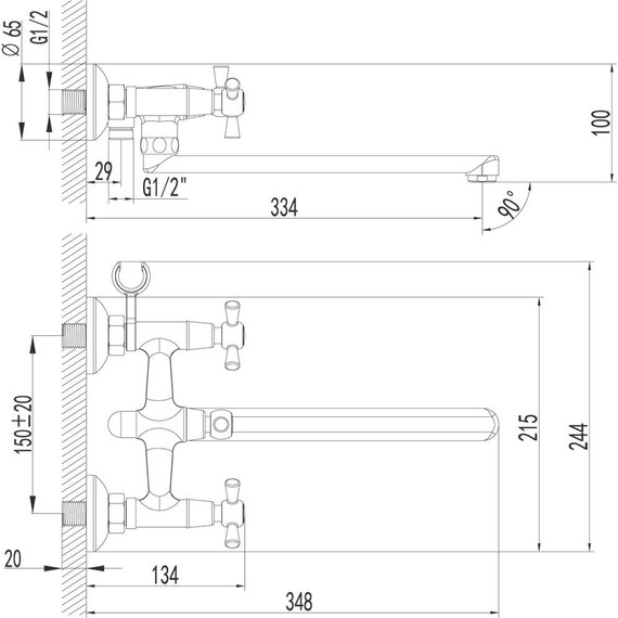 Смеситель для ванны Lemark Contour LM7451C - фото 2