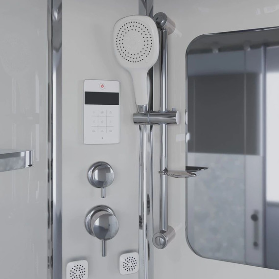 Гидробокс Niagara Ultra NG-301-01 90x90 см, хром/прозрачное/матовое (безсиликоновая сборка) - фото 10