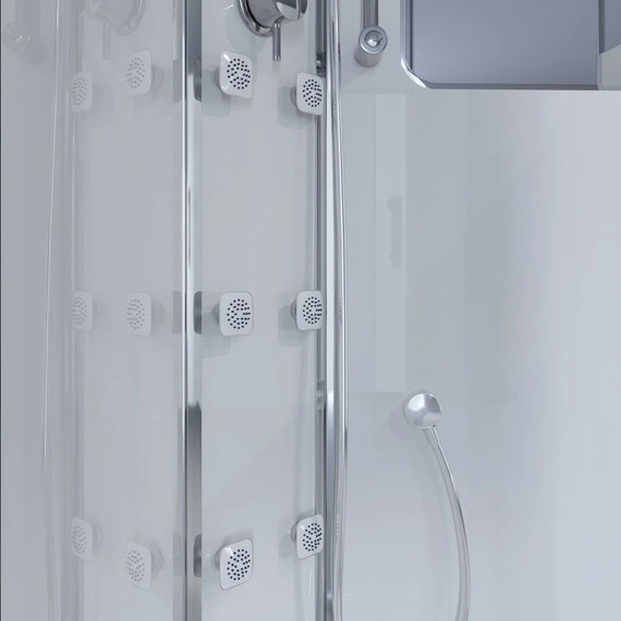 Гидробокс Niagara Ultra NG-301-01 90x90 см, хром/прозрачное/матовое (безсиликоновая сборка) - фото 11